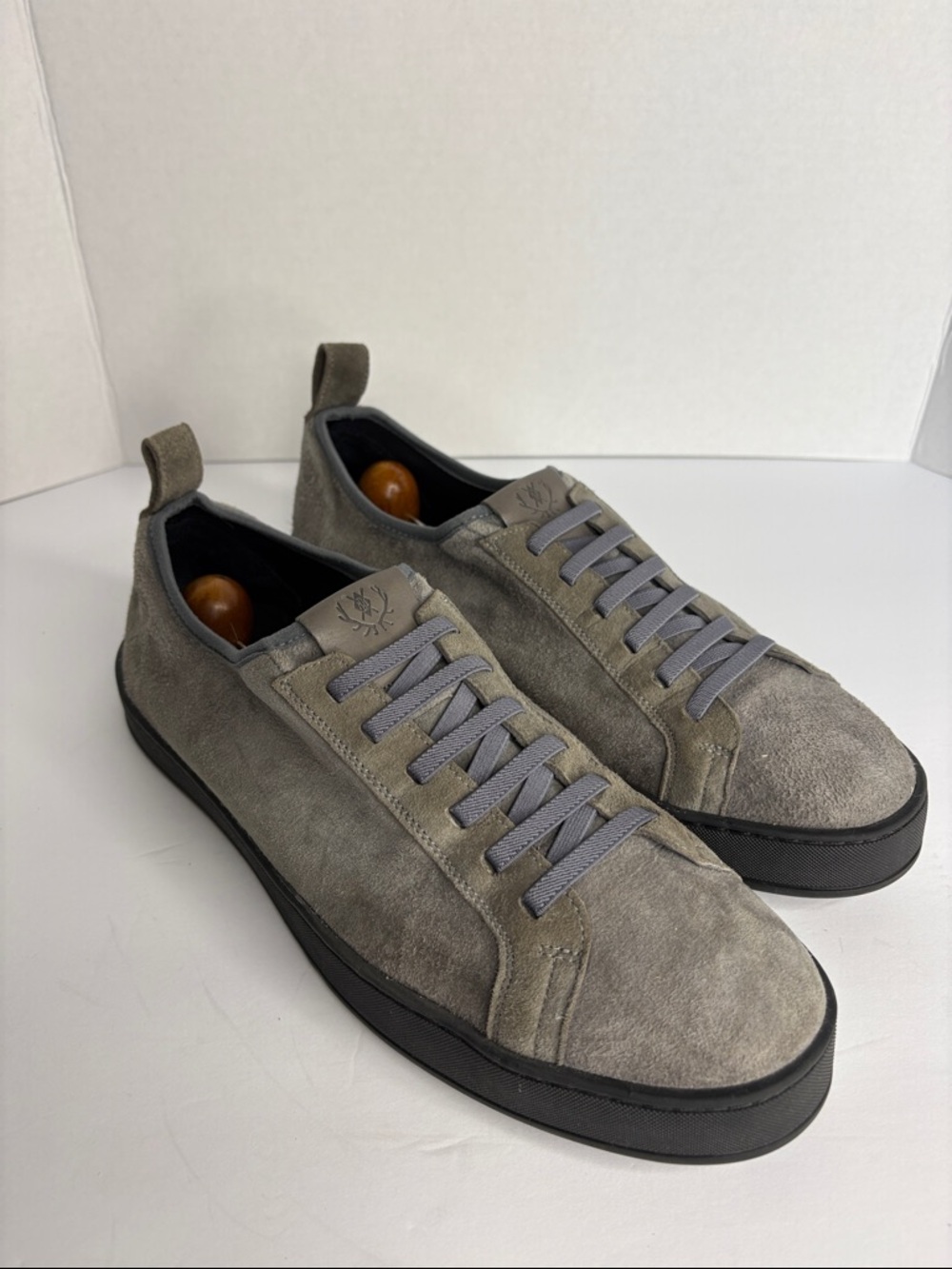 Martin Dingman Gray Suede Low-Top Sneakers with Black Sole